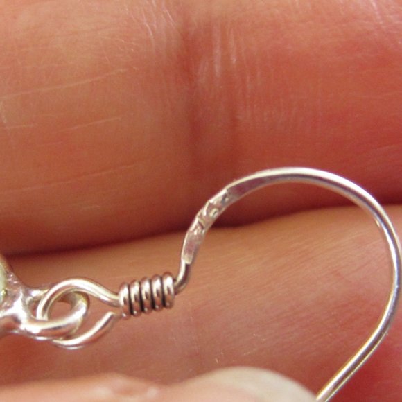 Green Amethyst and Sterling Silver Earrings - Picture 4 of 7